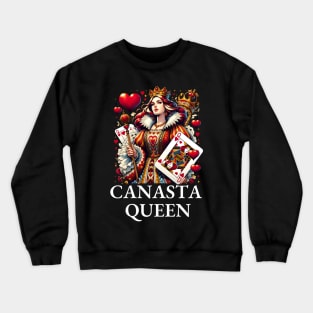 Royal Flush: Canasta Queen of Hearts Card Crewneck Sweatshirt